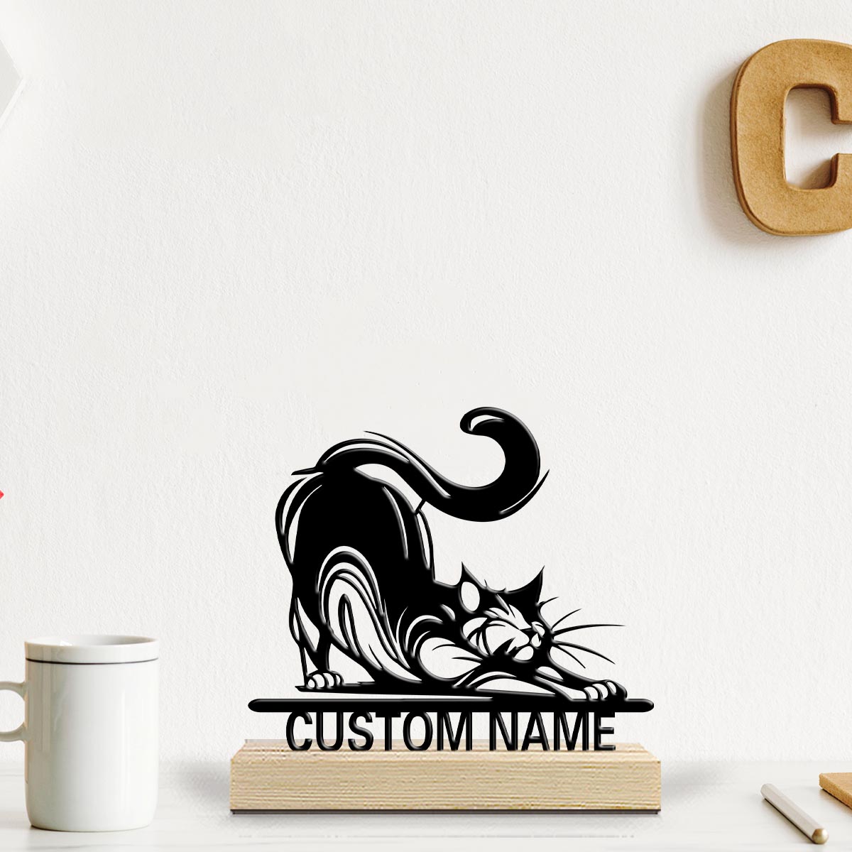 Desktop Laser Engraver - 1 buah Ornamen Logam Meja dengan
