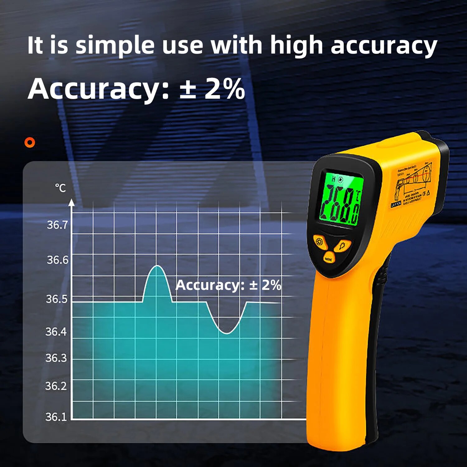 Termometer inframerah Digital  - Industrial Laser Blaster ulasan dan harga