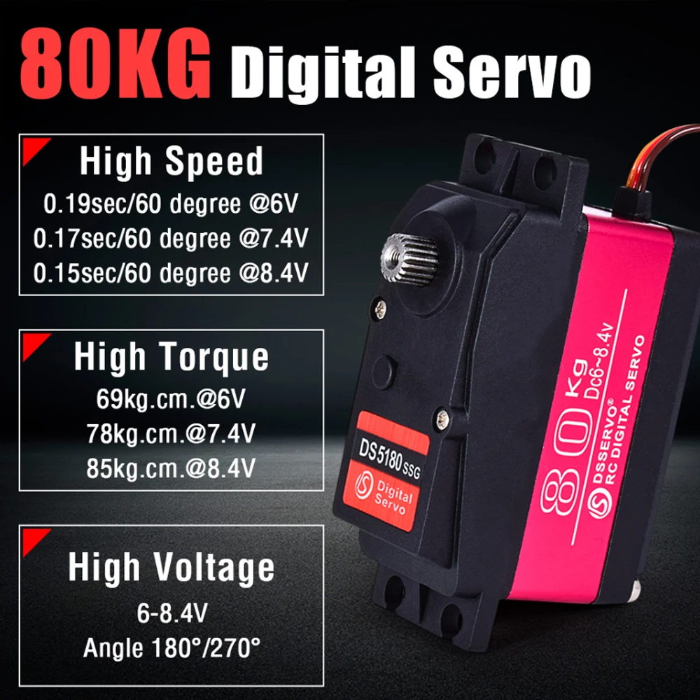 Dsservo tahan air DS5180 80KG  - Servo Motor Cnc ulasan dan harga