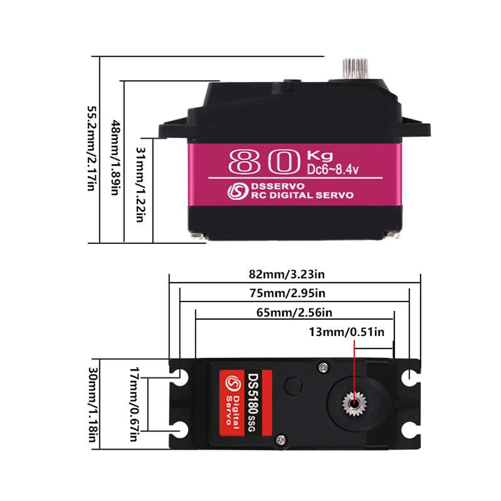 Dsservo tahan air DS5180 80KG  - Servo Motor Cnc ulasan dan harga
